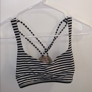 Lulu bra black and white striped